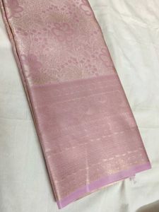 Elegant peach Pink Silk Saree