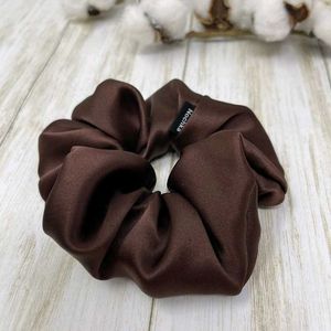 Set of 3  L,M,S Brown Satin Scrunchie