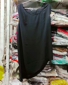 Chic Black Sleeveless Asymmetrical Tunic Top