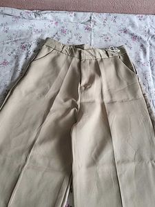 Classic Beige Wide Leg Trousers