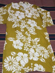 woman Olive Green Floral Print Cotton Kurta & Pant