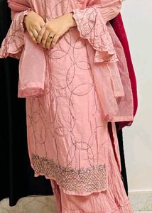 Elegant Pink Printed Kurta Set with Dupatta