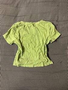 Green V-Neck Short Sleeve Top