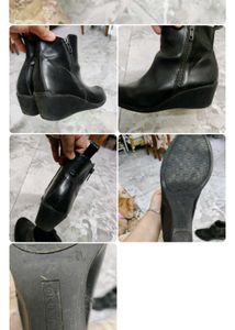 Black Leather Ankle Boots