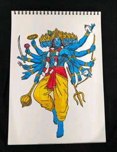 Vasudev Shri Krishna Ji Hand-Drawn A4 Artwork  🕉️