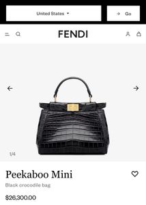 Fendi Peekaboo Mini Crocodile Bag