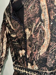 Elegant Marble Print Dress with Sparkle