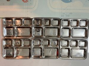 Stainless Steel Compartment Plates (Set of 6)