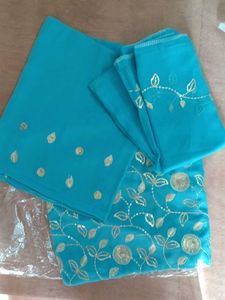 Blue Unstitched sequins Embroidered with dupatta