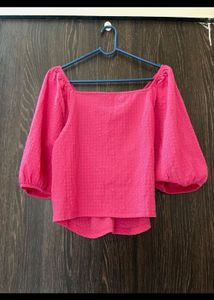 Chic Pink Puff Sleeve Top