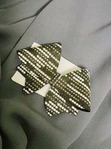 Black And White Hairbow Clip