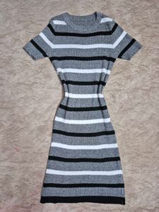 striped knit bodycon dress⋆｡𖦹°⭒˚｡⋆
