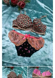 Leopard Print Bra and Panty Set