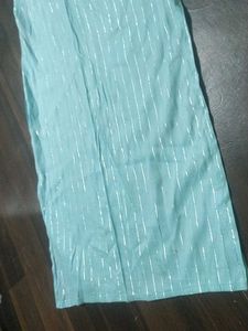 Blue Kurta with Silver Stripes