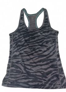 H&M Zebra Print Athletic Black And Grey Tank Top