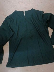 Elegant Pearl Embellished Teal Top