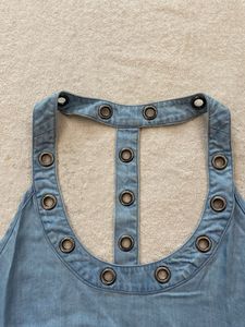 Blue Chambray Halter Neck Top