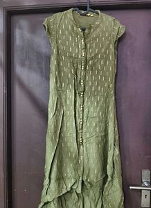 Stylish Olive Kurta with Gold Print