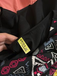 Black Kurta with Geometric Print