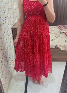 Red Polka Dot Maxi Suit with pants