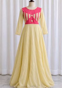 Elegant Yellow & Pink Gown