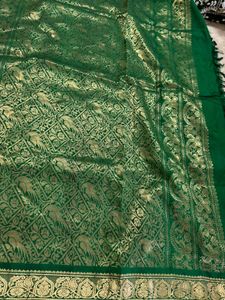 Pure Kanchivaram Silk Saree, Leaf green