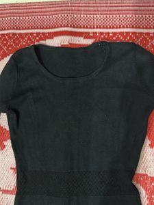 Chic Black Long Sleeve Knit Dress
