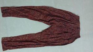 Brown Printed Kurta Set