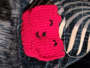 red Crochet Coin Purse