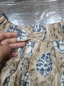 Combo of cotton top and polyester skirt