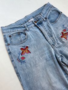 Y2k Embroidered bootcut jeans