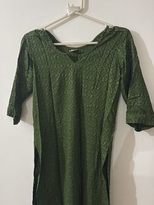Elegant Green Textured Kurta
