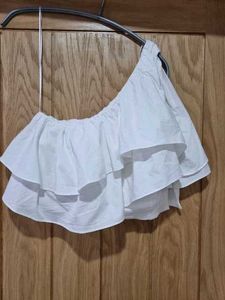 Zara Ruffled one-Shoulder Top