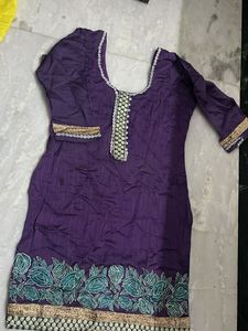 Purple Embroidered Kurta