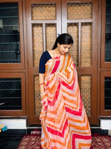 Stylish Chevron Print Saree