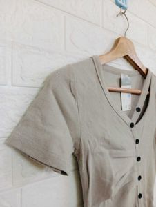 Casual Button-Down Mini Dress