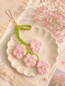Crochet Flower Keychain Charm