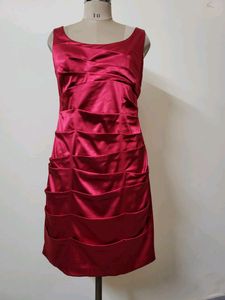 Red Satin Cocktail Dress