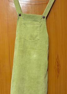 lime green corduroy pinafore dress