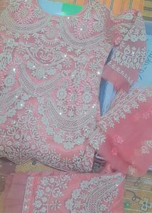 Pink Embroidered Pakistani Suit