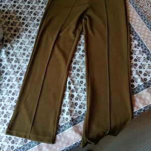 Olive Green Wide Leg Trousers