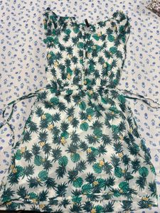 White Floral Print Mini Dress
