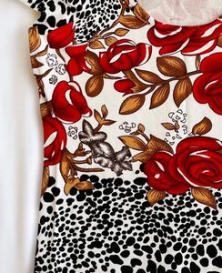 Floral &amp; Leopard Print Top