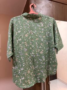 Floral Print Green Top