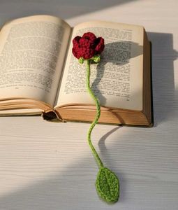 Crocheted Rose Bookmark