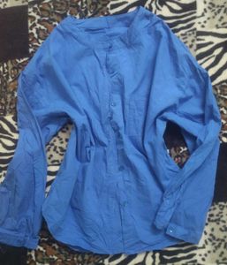 Blue Collared Long Sleeve Shirt
