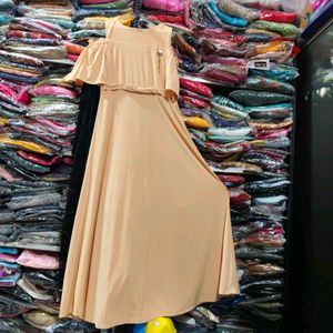 Peach Cold Shoulder Maxi Dress