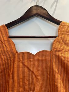 Vibrant Orange Striped Kurti