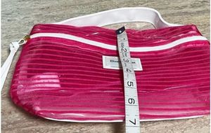 Elizabeth Arden Hot Pink And White Cosmetic Pouch
