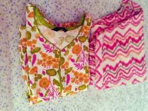 Floral Kurta Set with new saree blouse petticoat